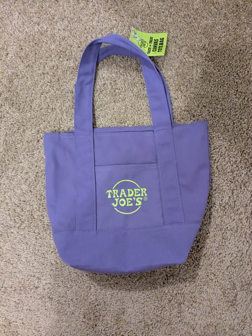 Trader Joes Mini Purple Tote Bag - Halloween Edition